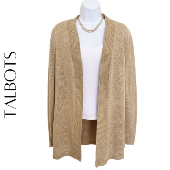 Talbots Sweaters - TALBOTS Petites Open Linen Cardigan Sweater, L